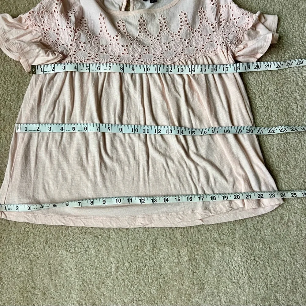 J. CREW Cotton Eyelet Babydoll Flutter Sleeve Top—SZ. XS